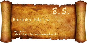 Barinka Sára névjegykártya