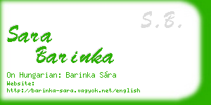 sara barinka business card
